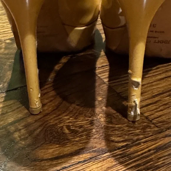 Jimmy Choo Yellow Peep Toe Heels - Picture 3 of 5